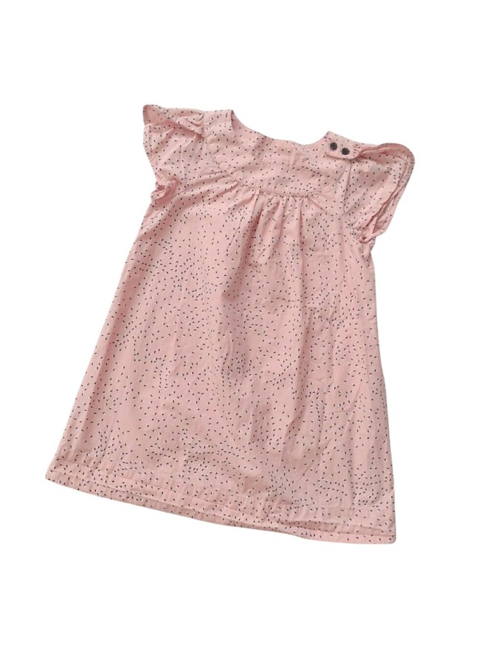Hanna Andersson Girls Pink Cotton Dress US 8 Tossed Hearts Loose Fit Sundress